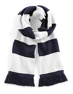Beechfield Doppellagiger Strickschal mit Fransen, Kelly Green/White One Size, CB479 – Blu navy francese/Bianco