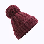 Berretto Melange con Motivo a Trecce – Burgundy