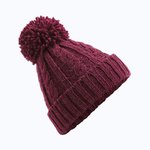 Melange Mütze mit Zopfmuster – Burgundy
