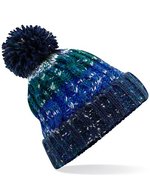 Beechfield Corkscrew Pom Pom Beanie mit Umschlag, Electric Grey One Size, CB486 – Bild 2