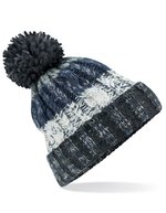 Beechfield Corkscrew Pom Pom Beanie mit Umschlag, Electric Grey One Size, CB486 – Artico Dawn