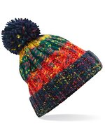 Beechfield Corkscrew Pom Pom Beanie mit Umschlag, Electric Grey One Size, CB486 – Crackling Campfire