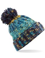 Beechfield Corkscrew Pom Pom Beanie mit Umschlag, Electric Grey One Size, CB486 – Marino Schizzo
