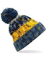 Beechfield Corkscrew Pom Pom Beanie mit Umschlag, Electric Grey One Size, CB486 – Morning Gelo