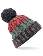 Beechfield Corkscrew Pom Pom Beanie mit Umschlag, Electric Grey One Size, CB486 – Anguria Breeze