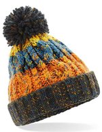 Beechfield Junior Zopfmuster Beanie mit Pom Pom – Retro Blues