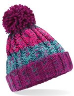 Beechfield Junior Zopfmuster Beanie mit Pom Pom – Winter Berries