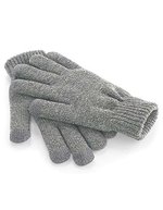 Beechfield Touchscreen Winterhandschuhe, kuscheliger Materialmix – Heather Grey