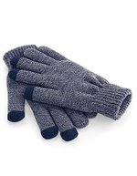 Beechfield Touchscreen Winterhandschuhe, kuscheliger Materialmix – Heather Navy