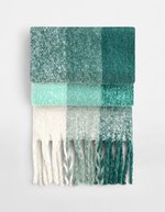 Fluffy Check Scarf – Green Check