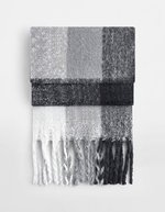Fluffy Check Scarf – Grey Check