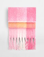 Fluffy Check Scarf – Pink Check