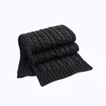 Cable Knit Melange Scarf – Black