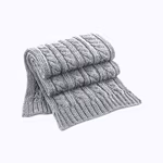 Cable Knit Melange Scarf – Light Grey