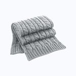 Cable Knit Melange Scarf – Light Grey