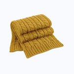 Cable Knit Melange Scarf – Mustard