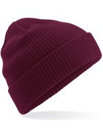 Beechfield Bio-Baumwollmütze mit Umschlag – Burgundy