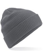 Beechfield Bio-Baumwollmütze mit Umschlag – Graphite Grey