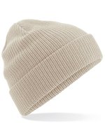 Beechfield Bio-Baumwollmütze mit Umschlag, Black One Size, CB50 – Sand