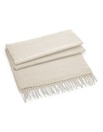 Beechfield Klassischer Oversized-Gewebter Schal mit Fransen – Almond