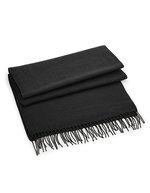 Beechfield Klassischer Oversized-Gewebter Schal mit Fransen – Black