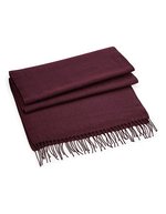 Beechfield Klassischer Oversized-Gewebter Schal mit Fransen – Burgundy