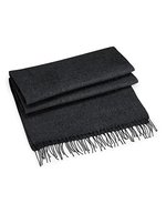 Beechfield Klassischer Oversized-Gewebter Schal mit Fransen – Charcoal