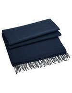 Beechfield Klassischer Oversized-Gewebter Schal mit Fransen, Almond 186 x 47 cm, CB500 – French Navy