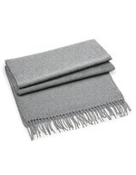 Beechfield Klassischer Oversized-Gewebter Schal mit Fransen, Almond 186 x 47 cm, CB500 – Heather Grey