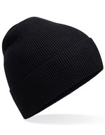 Beechfield Bio-Baumwoll Feinstrick Beanie mit Umschlag, Black One Size, CB51N – Bild 2