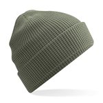 Beechfield Bio-Baumwolle Waffelstrick Beanie mit Umschlag, Black One Size, CB52N – Bild 3