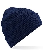 Beechfield Bio-Baumwolle Waffelstrick Beanie mit Umschlag, Black One Size, CB52N – Oxford Navy