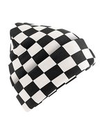 Checkerboard Beanie – Black/Soft White