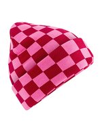Checkerboard Beanie – Classic Red/True Pink