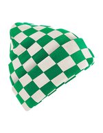 Checkerboard Beanie – Kelly Green/Off White