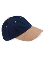 Beechfield Gebürstete Baumwollkappe mit Schild, French Navy/Taupe One Size, CB57 – French Navy/Taupe