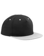 Beechfield 5-Panel Snapback Cap mit Kontrastdetails – Black/Grey