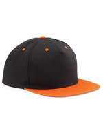 Beechfield 5-Panel Snapback Cap mit Kontrastdetails, Black/Yellow One Size, CB610c – Nero/Arancione
