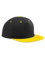 Beechfield 5-Panel Snapback Cap mit Kontrastdetails – Black/Yellow