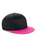 Beechfield Snapback-Kappe für Jugendliche, Baumwolltwill, Black/Black One Size, CB615 – Nero/Fucsia