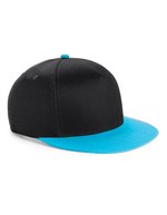 Beechfield Snapback-Kappe für Jugendliche, Baumwolltwill, Black/Black One Size, CB615 – Nero/Surf Blu