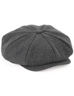 Beechfield Heritage Baker Boy Cap mit Fischgrätmuster, Charcoal Herringbone L/XL, CB628 – Bild 2