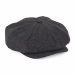 Beechfield Melton-Woll Baker Boy Cap 8 Panels, Charcoal Marl S/M, CB629 – image 3