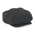 Beechfield Melton-Woll Baker Boy Cap 8 Panels, Charcoal Marl S/M, CB629 – Bild 3