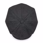 Beechfield Melton-Woll Baker Boy Cap 8 Panels, Charcoal Marl S/M, CB629 – image 4