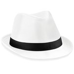 Beechfield Fedora-Hut aus Polyester-Baumwoll-Mix, White/Black S/M, CB630 – Bild 3