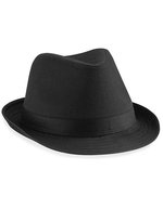Beechfield Fedora-Hut aus Polyester-Baumwoll-Mix – Black/Black