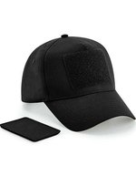 Beechfield 5-Panel Cap mit abnehmbarem Patch – Black