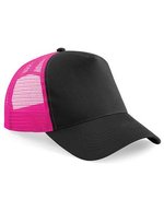 Beechfield Snapback Trucker Cap Colourful Collection 2023 – Black/Fuchsia