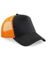 Beechfield Snapback Trucker Cap Colourful Collection 2023, Black/Black One Size, CB640 – Nero/Arancione